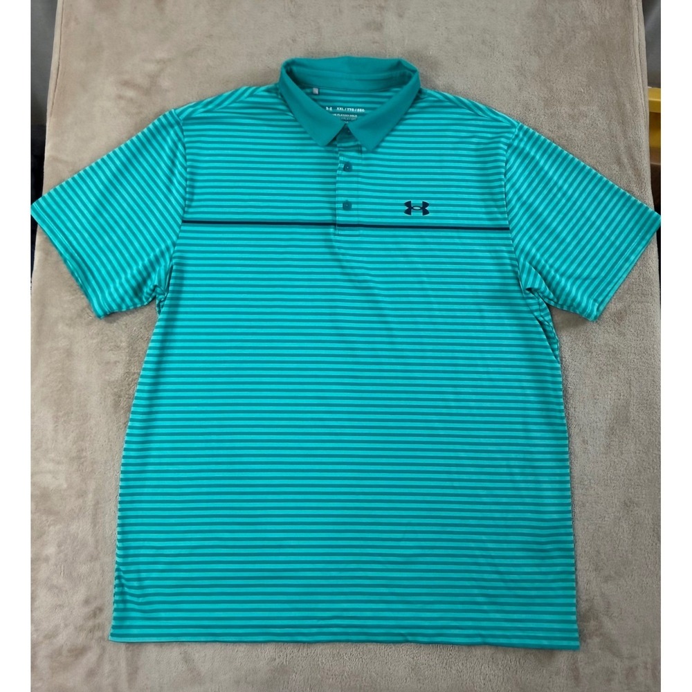 Under Armour Playoff Polo Loose Fit‎ shirt Mens Size 2XL Golf Short Sleeve EUC